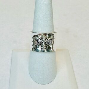 Sterling Silver Honey Bee Band Ring size 7.5